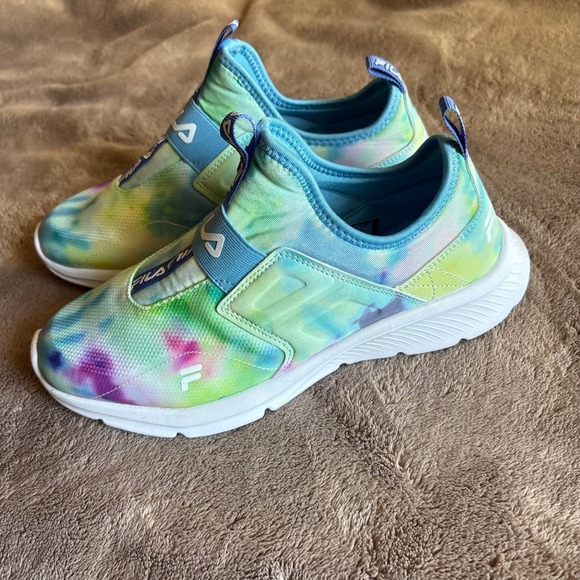 Fila Womens Tie Dye Slip On Sneakers Blue Green Purple 3RM01664-325 size 7 - Picture 3 of 8